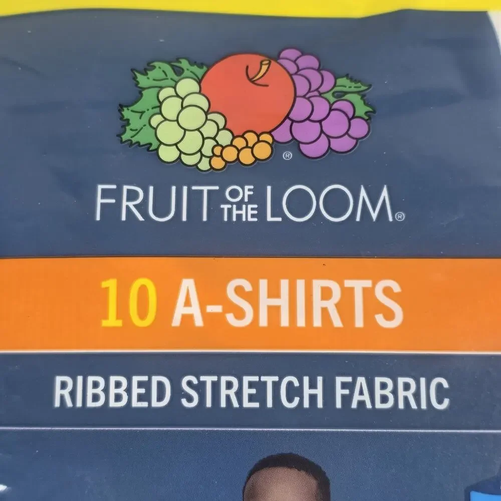 Fruit of the Loom White Ribbed Stretch Fabric A-Shirts 10 Shirts Tag Free